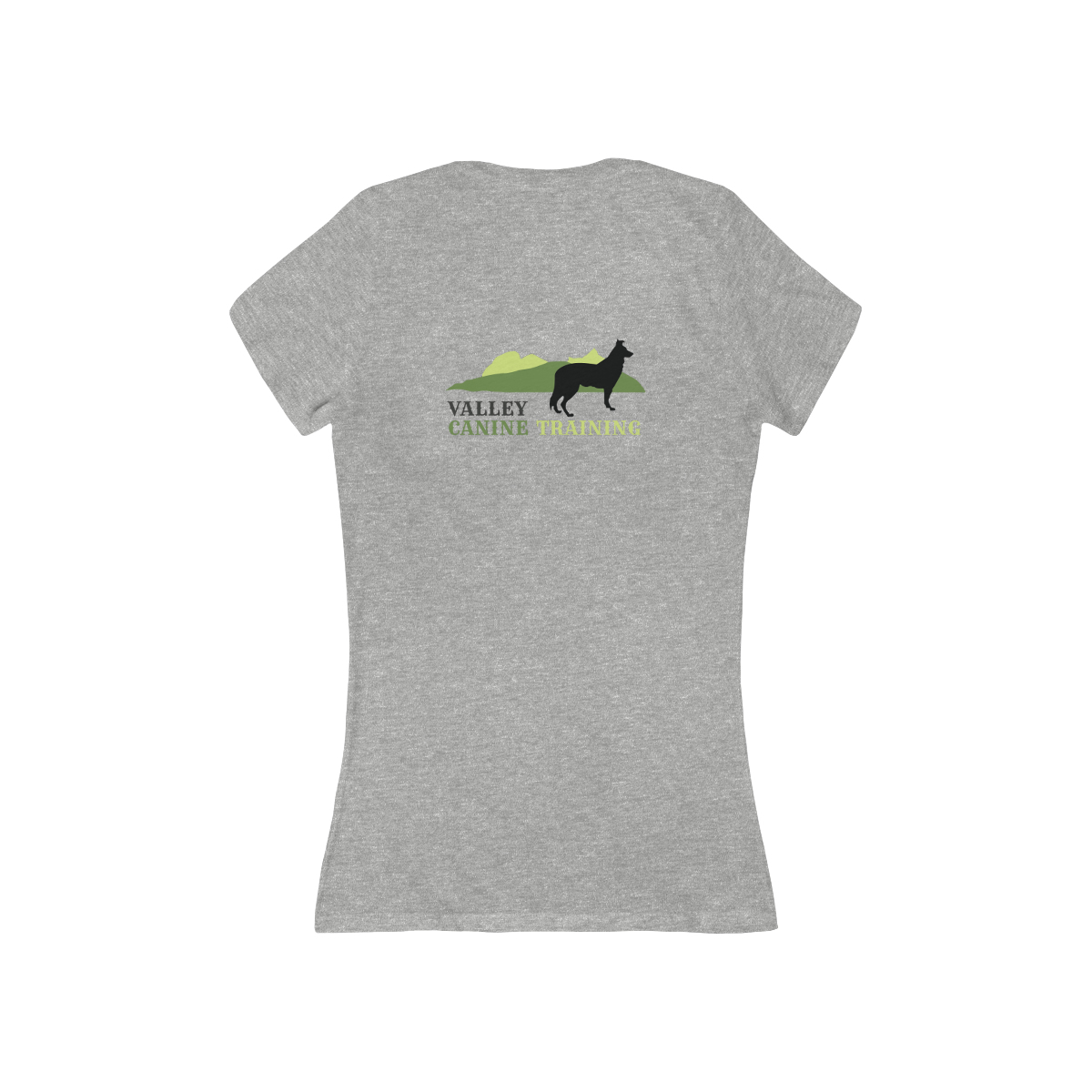 Valley Canine Training T-Shirt Train More Worry Less Women's Jersey Short Sleeve Deep V-Neck Tee - Image 4