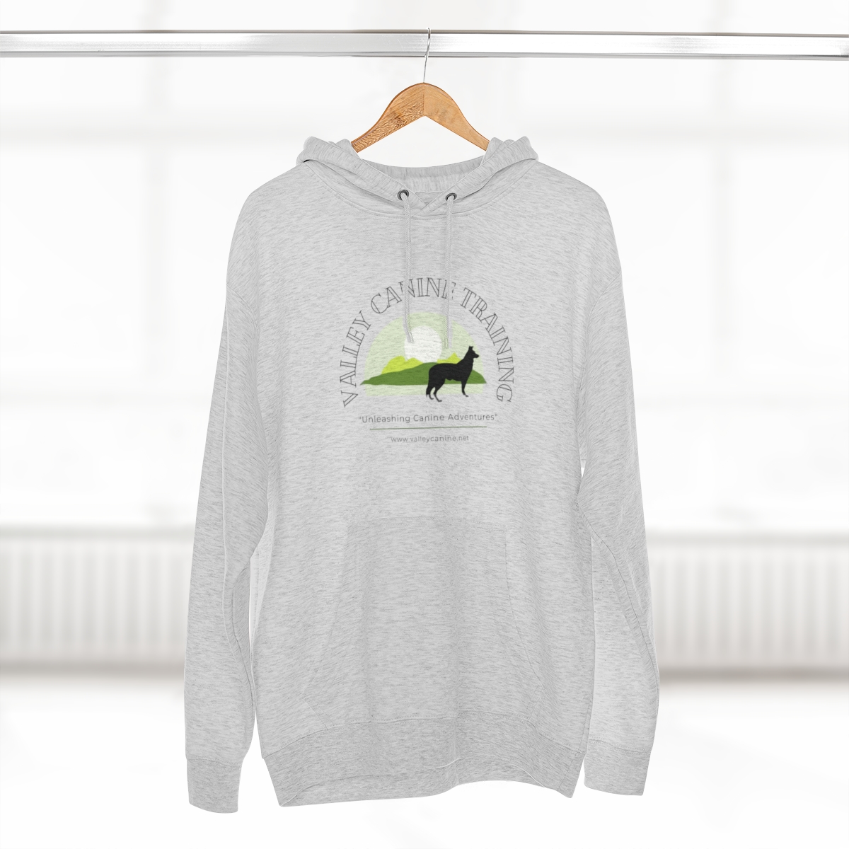 Valley Canine Training Hoodie Mountain Adventures Unisex Premium Pullover Hoodie - Image 6