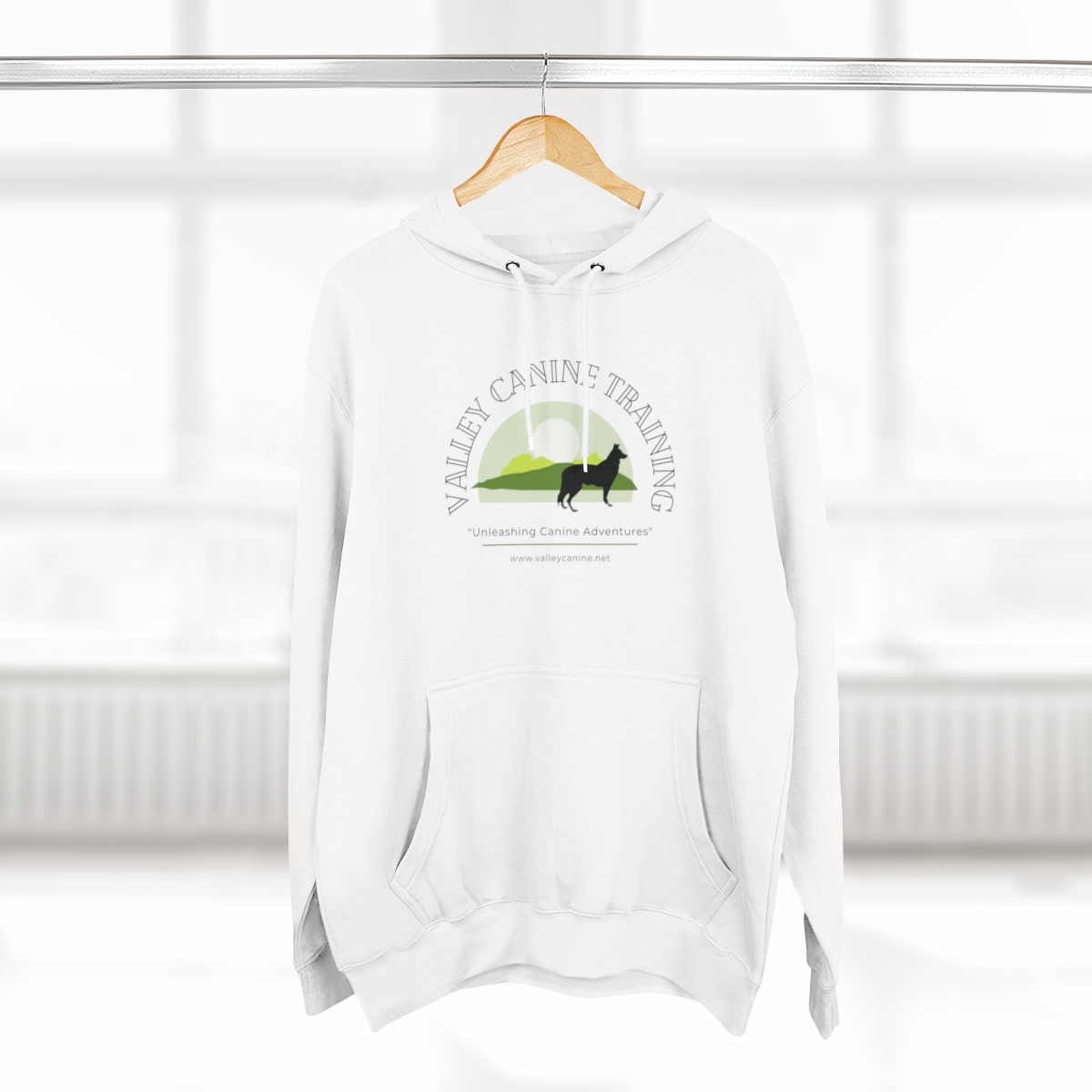 Valley Canine Training Hoodie Mountain Adventures Unisex Premium Pullover Hoodie - Image 3